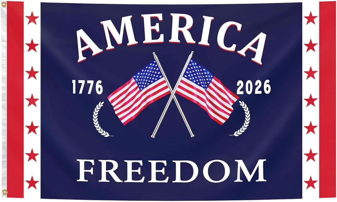 250th Birthday Flag 3x5 Feet 1776-2026 America Freedom Flags House Yard Decor Sign Outside Decorations (250th Birthday2 Flag)