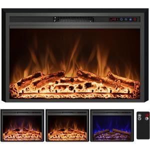 Electric Fireplace, 40" Electric Fireplace Inserts, Recessed Fireplace Heater with Remote Control, Adjustable Flame Colors, Timer&Overheating Protection, 750/1500W