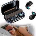Flat Invisible Sleep Wireless Earphone IPX5 Waterproof Thin Invisible Sleep Earbuds for Side Sleepers Sleep Ear Buds Smallest Tiny Small Mini Discreet Earbud for Sleeping Invisible Headphones (Black)