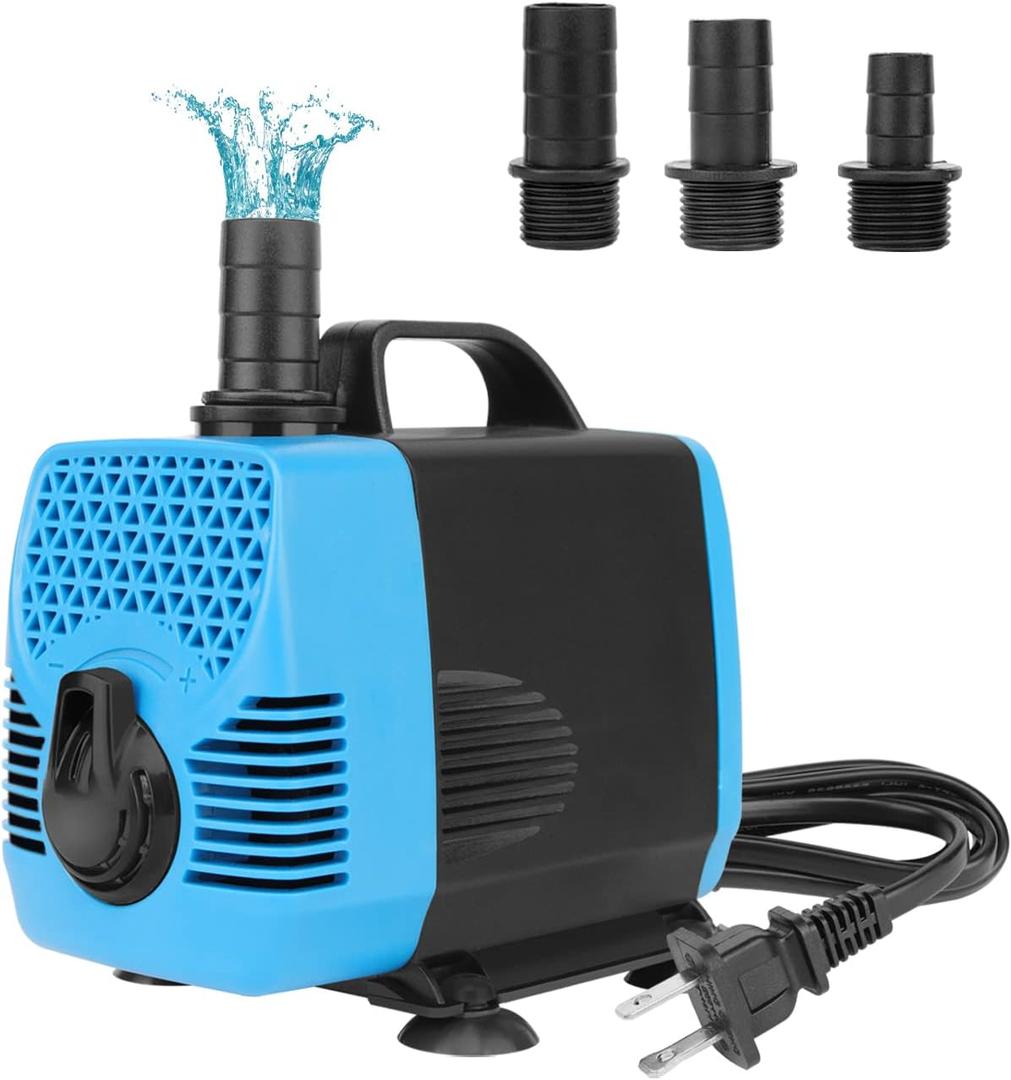 AquaMiracle 1000GPH Aquarium Water Pumps (3800L/H, 55W) Fountain Pump Pond Pump Submersible Water Pump with Flow Control for Fish Tank, Fountain, Waterfall, Filtration, Water feature, Hydroponics