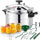 16qt Pressure Cooker for Canning Pressure Canner Supplies Kit, 6 Canning Supplies Stainless Steel Steam Rack Gauge, Silver