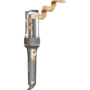 INFINITIPRO by CONAIR Curl Secret Automatic Curling Iron - 1 1/4-inch Barrel - Hair Curler for All Hair Types and Medium to Long Hair Lengths - Dual Voltage for Worldwide Travel (Gray With Gold Accents)