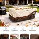 Outdoor Furniture Covers Waterproof for Patio Furniture Set, Heavy Duty 600D Table Cover for Dining Set, Sofa & Chair Outdoor Couch Cover Patio Furniture Covers 111L x 74W x 28H inch Beige