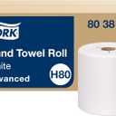 Tork Paper Hand Towel Roll White H80, Advanced, High Absorbency, 6 Rolls x 800 ft, 8038050
