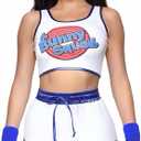 Halloween Bunny Costume Set for Women Space Movie Full Outfit with Shorts Headband Wristband Socks (X-Large)