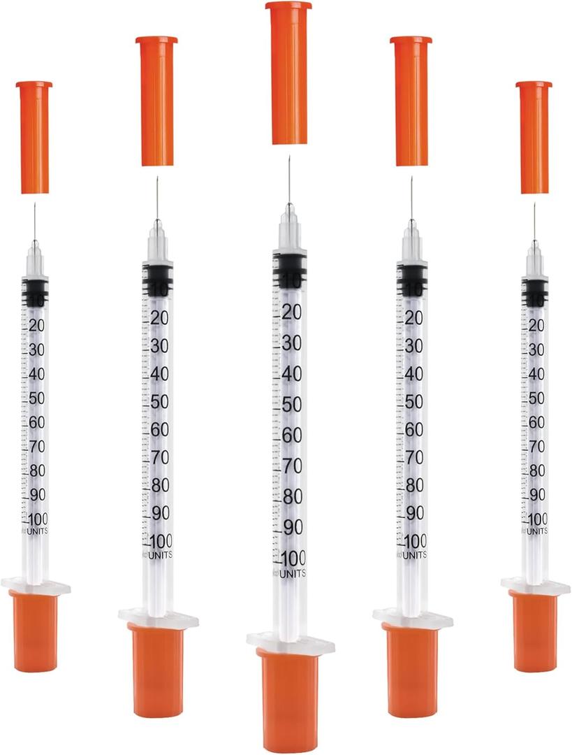 U-100 1cc Syringes with 31g 5/16" (8mm) , Individually Wrapped, Pack of 100