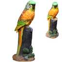 BLLTLLW Macaw Parrot Garden Statue, 10.6" Hand-Painted Tropical Bird Figurine, Decorative Art Deco Accent for Patio and Home, Lifelike Design (Yellow)