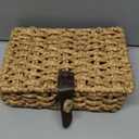 Decorative Box with Lid, Wicker Storage Basket, Water Hyacinth Woven Decorative box for Shelf, Coffee Table, Console Table, Home Decor (Small)