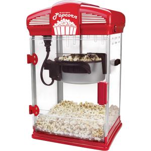 West Bend Stir Crazy Movie Theater Popcorn Popper, Gourmet Popcorn Maker Machine with Nonstick Popcorn Kettle, Measuring Tool and Popcorn Scoop for Popcorn Machine, 4-Qt., Red