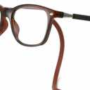 Magnetic Blue Light Blocking Reading Glasses for Presbyopia, Blue Light Filter, and Interchangeable Adjustable Straps (Brown)