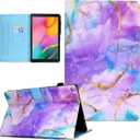 DTangLsm for Samsung Galaxy Tab A 10.1 Case 2019 (SM-T510 /T515 /T517) Multi-Angles Viewing Hard Shell Premium PU Leather Folio Stand Cover with Auto Wake/Sleep for Galaxy Tab A Case 2019, Silk Purple