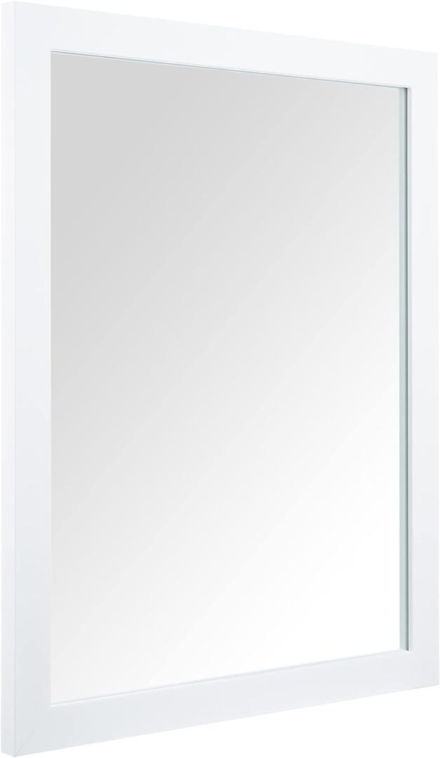 BOMINICA Rectangular Wall Mirror Framed Wall Mirror 16 x 20 for Bathroom, Living Room, Vanity, White