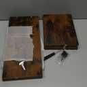 PAG Desktop Shelf Freestanding Wooden Small Bookshelf Desk Supplies Organizers and Accessories Storage Display Rack Office Dorm Decor for Women, Antique Brown (Style 4)