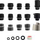 Hibbent 15 Pieces Pull Down Kitchen Faucet Head Adapter Kits with Curved Adapter, Multiple Sink Spray Head Adapters Compatible with Moen, American Standard, Delta, Kohler Faucets