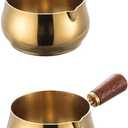 Mini Stainless Steel Sauce Pan, Chocolate Melting Pot & Dipping Bowl - 2PCS (Golden, 100ML)