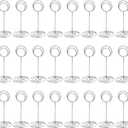 TecUnite 24 Pieces 3.35 Inch Table Number Holder Place Card Photo Holder Picture Name Menu Clips Memo Cards Stand for Wedding Reception Anniversary Birthday Party Centerpieces (Silver)