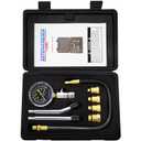 Petrol Engine Cylinder Compression Tester Kit, 8Pcs Automotive Engine Gas Pressure Gauge Set for Motorcycle Car Truck