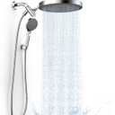 FASDUNT High Pressure Rain Shower Head with Handheld Spray Combo, 10" Rainfall Shower Head with Adjustable Integrated Extension Arm, Detachable Dual Shower Heads with 80" Long Stainless Steel Hose (Premium Chrome)