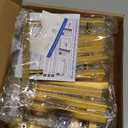 Ravinte 25 Pack Gold Cabinet Handles 4 Inch Brushed Brass Square Cabinet Pulls Gold Hardware for Kitchen Cabinets - 6-3/8 Inch Total Length