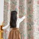 Vangao Pink Nursery Curtains for Girls Room Floral Blackout Curtains 63 Inch Length Farmhouse Drapes for Bedroom Room Darkening Flower Patterned Window Treatment for Kids Set of 2