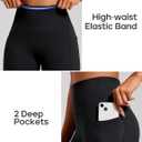 Heathyoga Scrunch Butt Lifting Leggings with Pockets for Women Tummy Control Compression Leggings No Front Seam Yoga Pants (Black, L)
