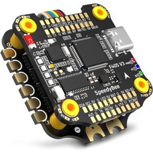 SpeedyBee F405 V4 Flight Controller Stack: 30x30 Bluetooth Stack with 4in1 55A ESC Board,Wireless Betaflight Configuration,Blackbox,Barometer for DJI O3 Air Unit FPV (F405 V4 + 55A Stack)