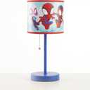 Marvel Spidey and His Amazing Friends Table Lamp,Kids Stick Lamp with Pull Chain by Idea Nuova,Fun Bedroom or Nightstand Lighting,Official Spidey Decor