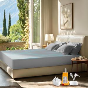Grounding Sheets,10% Pure Silver Fiber and 90% Ultra Soft Cotton, Grounding Fitted Sheets Earth Connected Bedding for Improved Sleep Pain Relief(Grey,78"x80"x18")