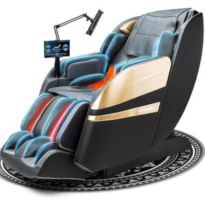 2025 Massage Chair Full Body, 4D Zero Gravity Massage Chairs SL Track Shiatsu Massage Recliner Chair with Secure-Fit Arm Airbag, Waist & Calf Heating Voice Control Bluetooth Joystick G2 Black
