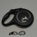 FLEXI New Classic Tape Retractable Dog Leash for Large Dogs Upto 110 lbs. 26 ft., Black | Tangle Free Pet Walking Leash with One-Handed Brake, Pause, Lock|German Quality Product
