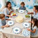 200Pcs Blueberry Party Decorations Blueberry Themed Plates and Napkins Blue and White Fruit Disposable Tableware Set for Birthday Picnic Tea Baby Shower Party Supplies Serves 50