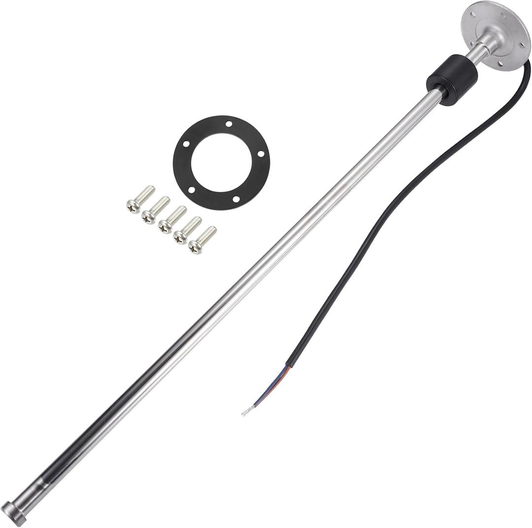 Motoforti Universal Marine Fuel Sending Unit Float Replacement Fuel Gauge Gas Tank Diesel Water Level Sender Unit Sensor, 22" 560mm, Anti-Corrosion, Stainless Steel, Silver Tone