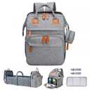 Baby Diaper Bags with Changing Station Multifunctional Waterproof Diaper Bag Backpack Travel Baby Bag with Changing Pad, Pacifier Case,Baby Essentials(Grey)