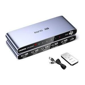 llano HDMI 2.1 Splitter 1 in 2 Out, 8K@60Hz 4K@120Hz/240Hz, HDCP 2.3, HDR10, Dolby Vision, HDMI Splitter for Dual Monitors, PS5, Xbox Series X, Apple TV, Laptop, Projector, Aluminum Alloy Case