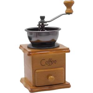 Manual Bean Grinder - Vintage Rough Wood Style Ceramic Grinding Core Manual Coffee Grinder Portable Coffee Grinder
