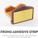 2 x Rustic Wooden Hat Hooks  Beech & Walnut Adhesive Wall Hooks for Hats, Damage-Free Installation, Multi-Purpose Holder for Keys, Scarves, Sunglasses  Space-Saving & Easy to Install (Set of 4)