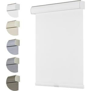 Persilux Free-Stop Cordless Window Blinds 100% Blackout Roller Shades with Textured Fabric (White, 27"W x 72"H) UV Protection Thermal Insulated Roller Blinds for Windows Shades for Home, Bedroom, Door