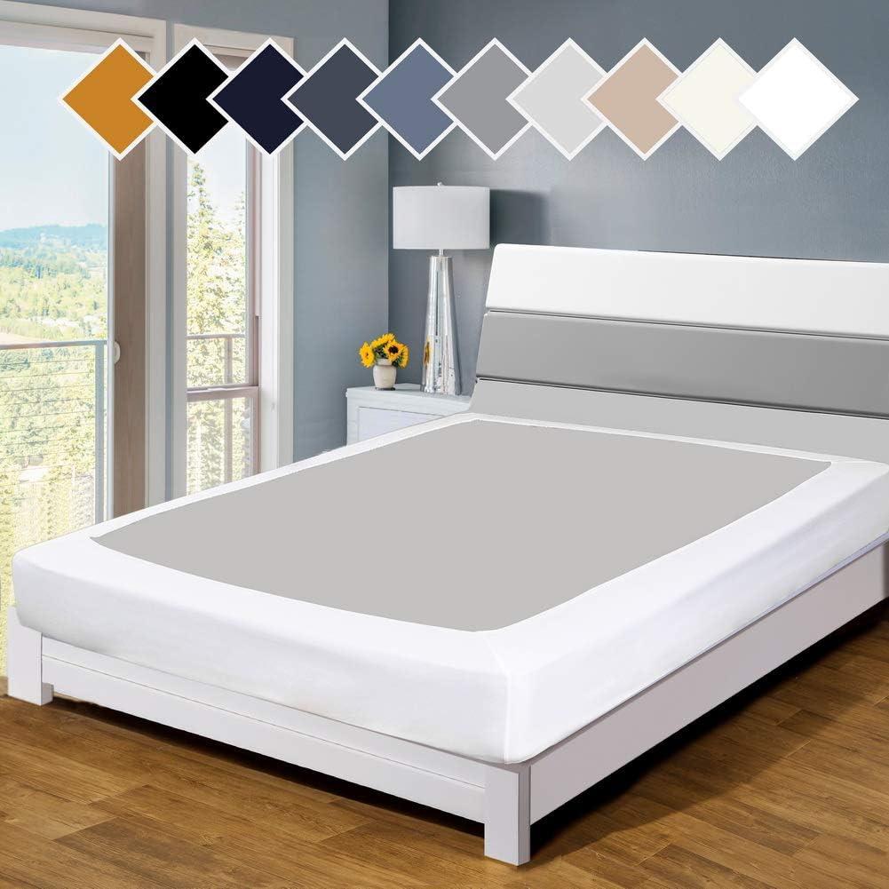 Twin Six Premium Bed Box Spring Cover Update Bed Skirt Wrap Around Cover, Mattress Cover, Queen/Split Queen, White