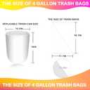 3 x 4 Gallon Drawstring Trash Bags,120 Count White