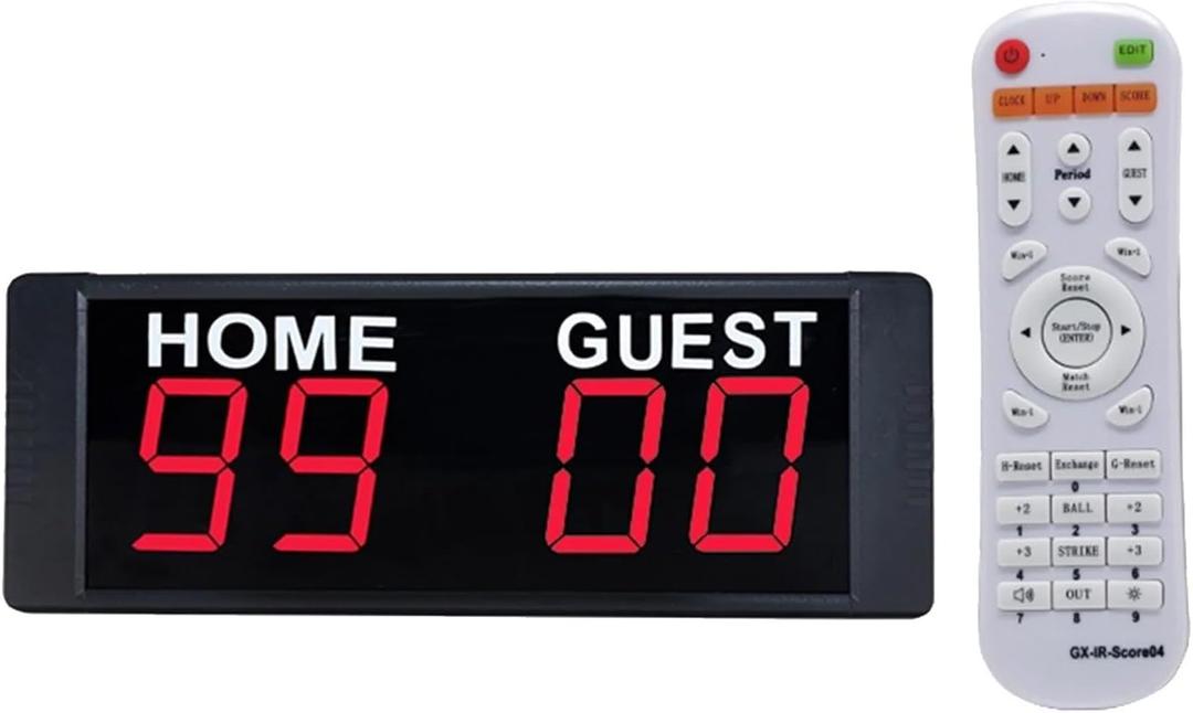 Wall Mounted Electronic Digital Scoreboard for Basketball Soccer Boxing Sports Tennis Boxing Stopwatch Time Counting Foul Count