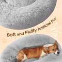 JOLLYVOGUE Dog Beds Large Sized Dog, 36 inches Calming Soft Anti-Anxiety Donut Dogs Bed, Washable Round Fluffy Cushion for Large Pets, Fits up to 80 lbs Pets