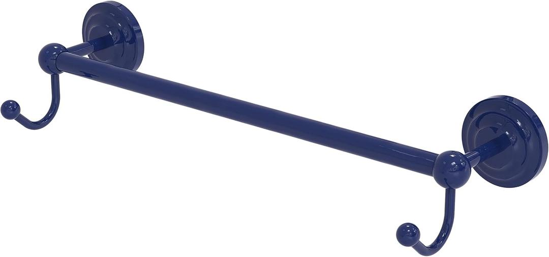 Allied Brass PQN-41-30-HK-MBL Prestige Que 30 Inch Towel Bar with Integrated Hooks, Mediterranean Blue (32.25 Inch)