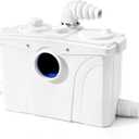 900W Macerator Pump with PCB Function Toilet Pump Utility Sink Pump Upflush to 32.8FT 2500GPH Macerating Toilet System with 4 Water Inlets 1 Outlets for Toilet Sink Shower Laundry Kitchen Basement