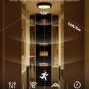 Motion Sensor Rechargeable Ceiling Light with Remote, 12000mAh Wireless Shower Lights for Inside Shower, Battery Operated Closet Light Sensored LED Overhead Lighting No Wiring for Hallway Garage