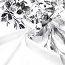 Gibelle Long Shower Curtain 72 x 78, Black and White Floral Shower Curtain, Watercolor Plant Eucalyptus Leaves Fabric Shower Curtain Set