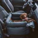 FUNNYFUZZY Dog Car Seat for Medium Sized Dogs, Waterproof 3 in 1 Soft Leather Dog Car Bed for Travel and Home,Portable and Safety,Fits Pets Up to 35 lbs(Blue)