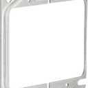 10 x Hubbell-Raco 777 Raised 1/4-Inch, 4-Inch Square Mud-Ring for 2 Devices Gray