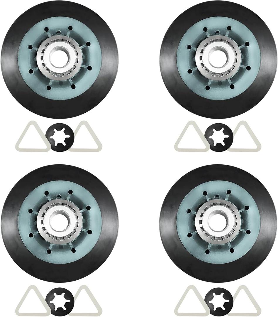 4 Pack W10314173 Dryer Drum Support Roller Kit Compatible with Whirlpool, Kenmore & Maytag Replace W10314171, 3396802, 3401846, WPW10314173, 8536974, AP6019303