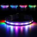 LED Dog Collar, Light Up Dog Collar, USB Rechargeable - Brightest Dog Lights for Night Walking, 6 Light Modes, Adjustable for Dog Safety(Small, Purple) (S[11.4-15.8 inch])