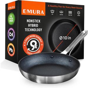 Non Stick Frying Pan | 10 inch Professional Cookware Aluminum Nonstick Coating Skillet | PFOA and PTFE free, Scratch Resistant, Induction & Oven Safe Cooking | All stovetops